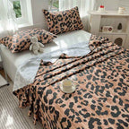 CouldNook Premium Cotton Homespun Flat & Fitted Sheet - Wild Safari Leopard