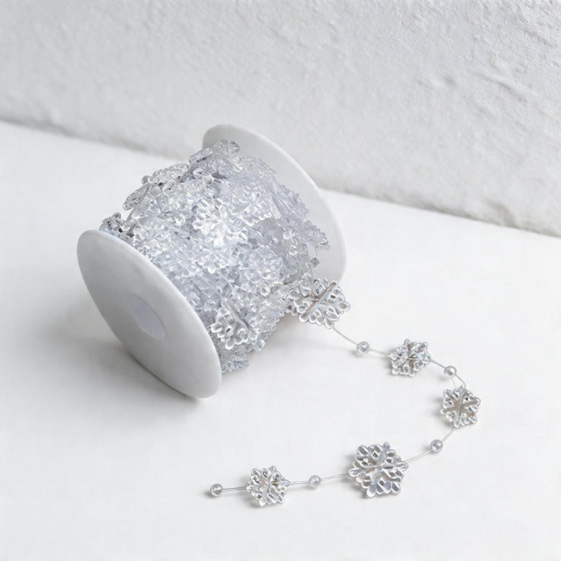 Clear Snowflake Bead Garland Wall Decor - 5M Christmas Decoration Chain