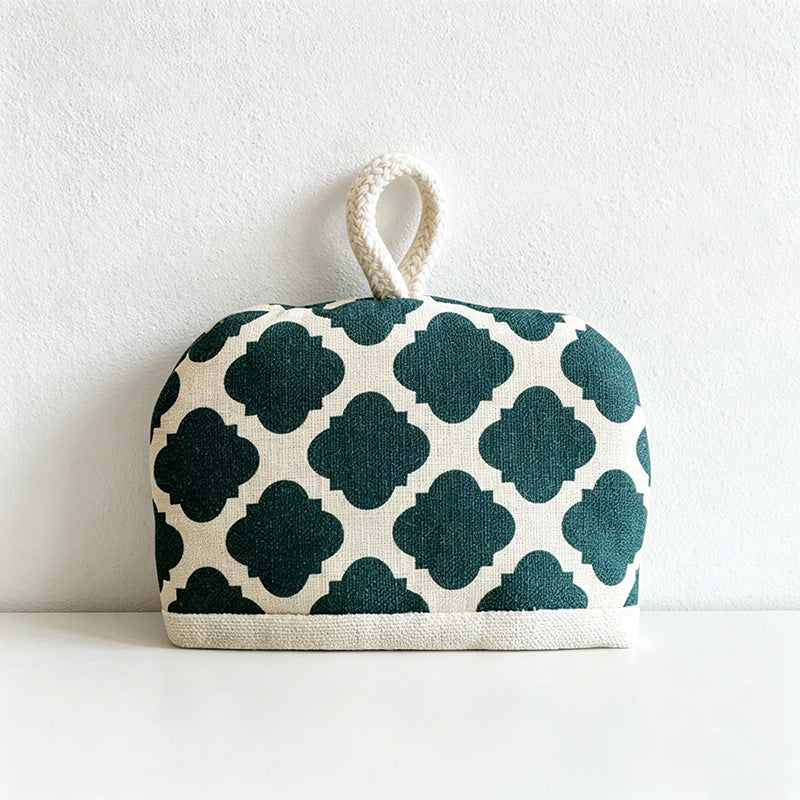 CouldNook Geometric Canvas Pot Holder - Modern Quatrefoil Mini Mitt