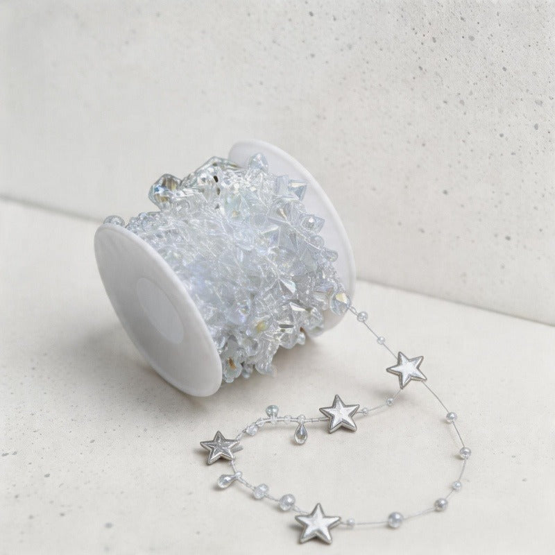 Clear Star Bead Garland Wall Decor -  Crystal Style Chain