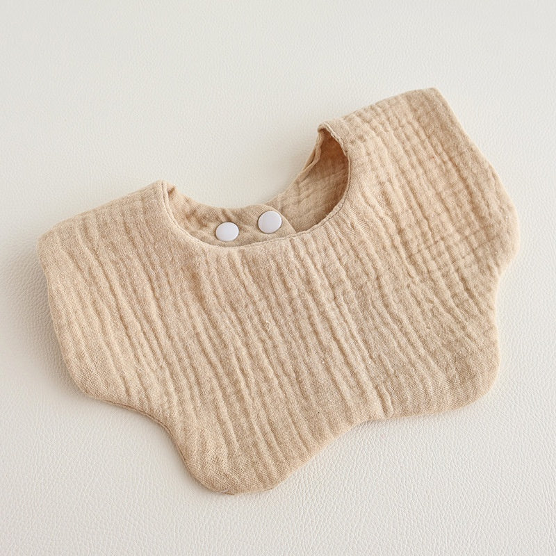CouldNook Premium Muslin Cotton Baby Bib - Solid Morandi Petal Drool Apron(set of 10)