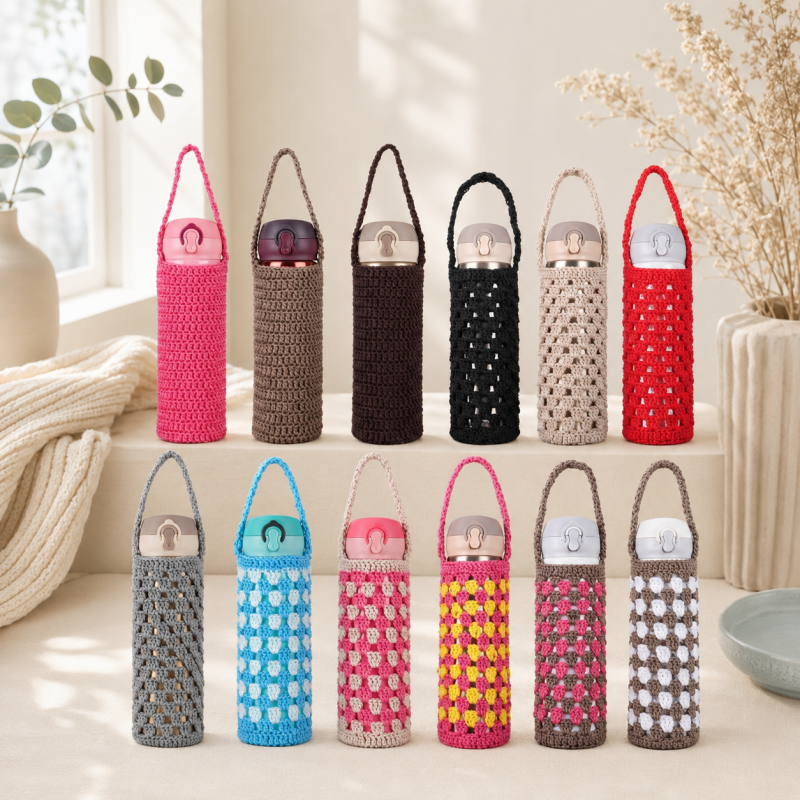 CouldNook Yarn Bottle Carrier - Long Handle and Open Stitch Body