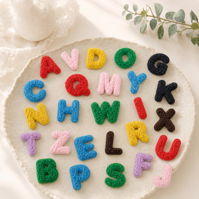 CouldNook Chenille Alphabet Patch - Colorful Letters A Through Z