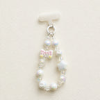 CouldNook Fluffy Pom Lanyard - Crystal Phone Charm