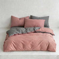 CouldNook Reversible Solid Duvet Cover - Ultra-Soft Washed Cotton Feel (Light Colors)