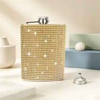 CouldNook 6/8oz Bling Rhinestone Hip Flask - Pocket Size with Funnel (Leopard & Gradient Series)