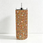 CouldNook 20oz Rhinestone Tumbler-Stainless Steel Vacuum Insulated Straight Body Tumbler with Straw