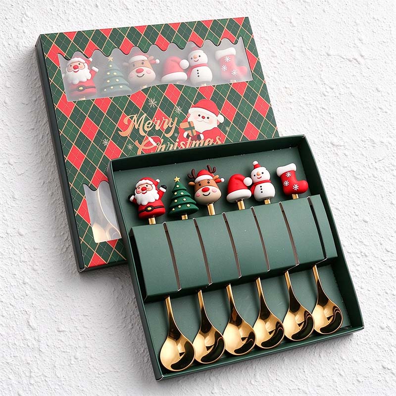 CouldNook Christmas Cutlery Set - Character Tops and Decorative Charm Designs
