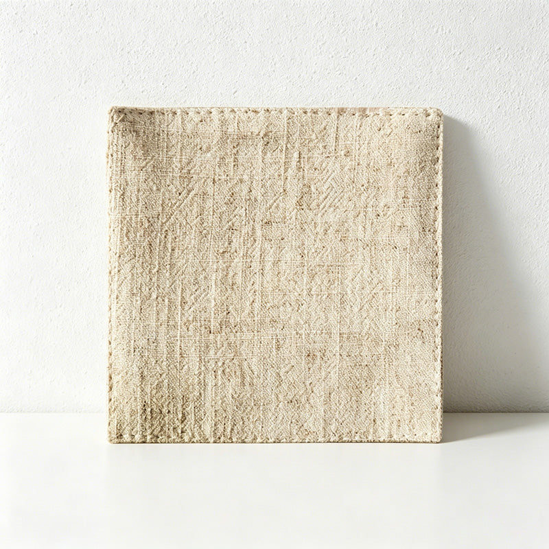 CouldNook Solid Cotton Linen Coaster - Minimalist Japandi Drink Mat