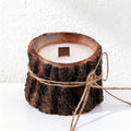 CouldNook Mini Tree Stump Scented Candle - Rustic Bark Wooden Wick Decor