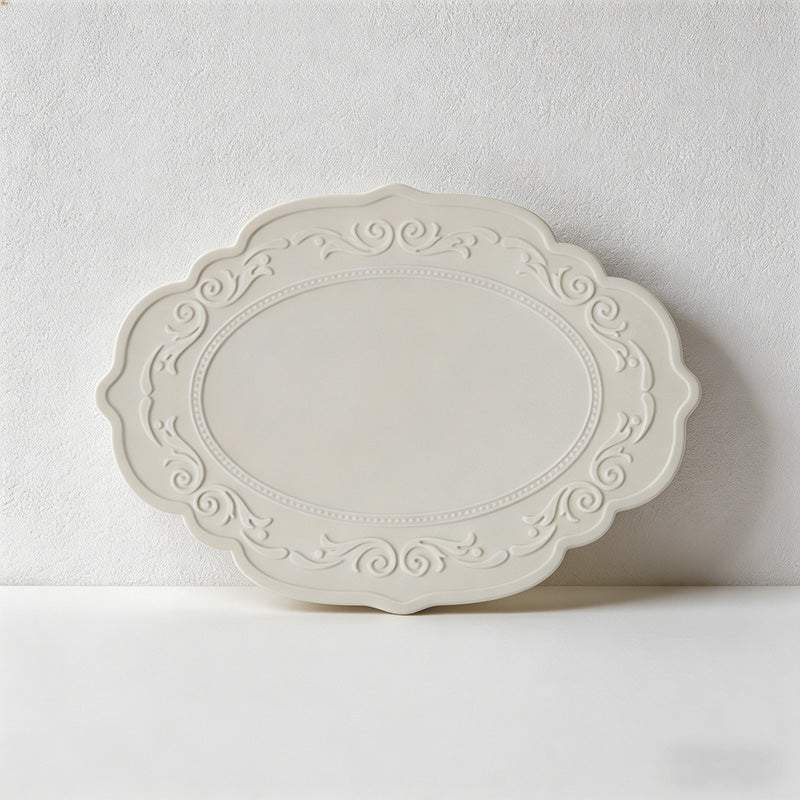 CouldNook Vintage Embossed Silicone Placemat - French Lace Heat Resistant Table Mat