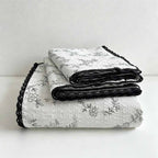 Lace Edge Flat Bed Sheet - Washed Cotton Bubble Gauze Cute Cartoon Printed Bed Cover