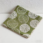 CouldNook Vintage Embroidered Fabric Coaster - Japanese Floral Square Mug Mat