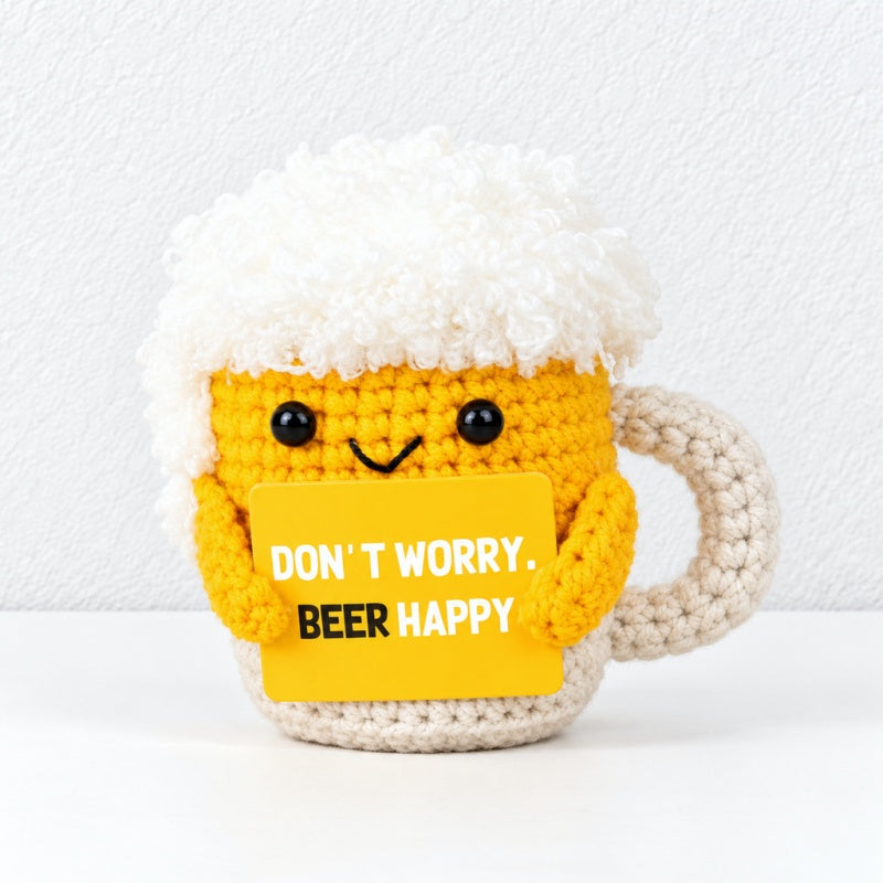CouldNook Crocheted Character Doll - Textured Shapes And Little Message Cards