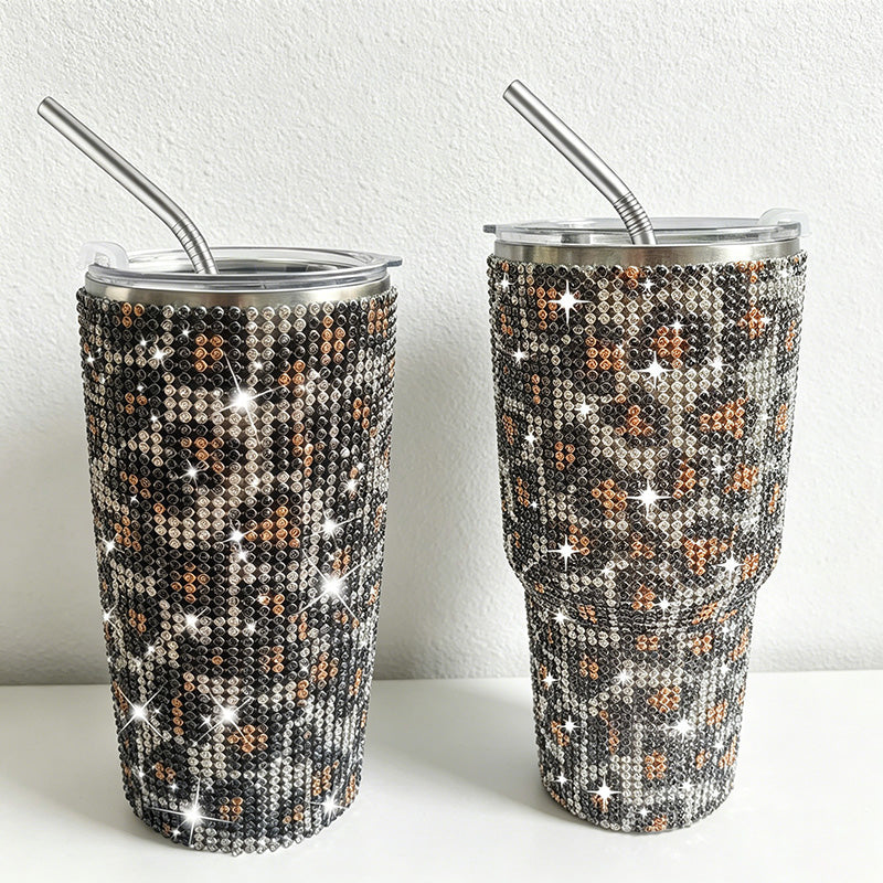 CouldNook 20/30oz Rhinestone Tumbler-Stainless Steel Vacuum Insulated Ice Tumbler with Straw