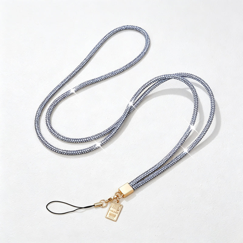 CouldNook Rhinestones Set Crossbody Phone Strap with Closely Set Reflective Stones