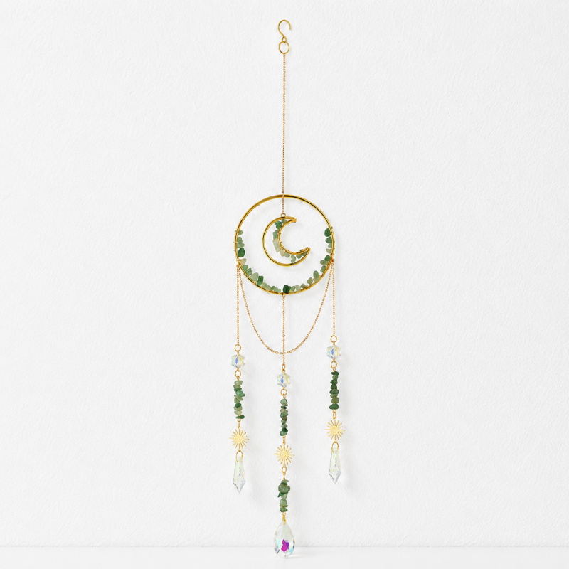 CouldNook Gemstone Moon Suncatcher Ornament - Circular Hanging Frame