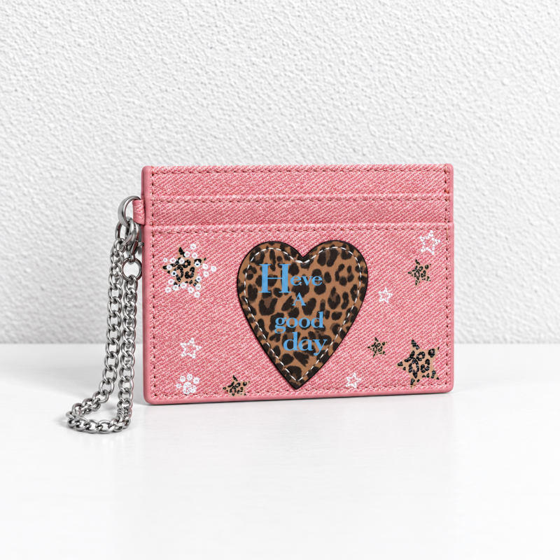 CouldNook Leopard Heart Card Holder - Chain Loop