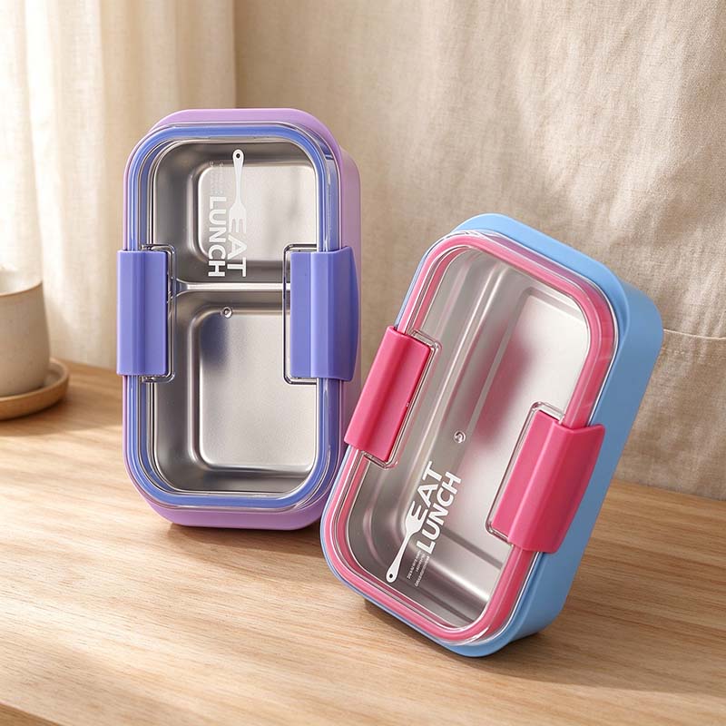CouldNook Rectangular Lunch Box - Steel Insert and Contrasting Lid Clips