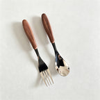 CouldNook Wood Look Stainless Flatware - Long Short Options (0731谭琪-MK2SSEP6K16DS14)-OK