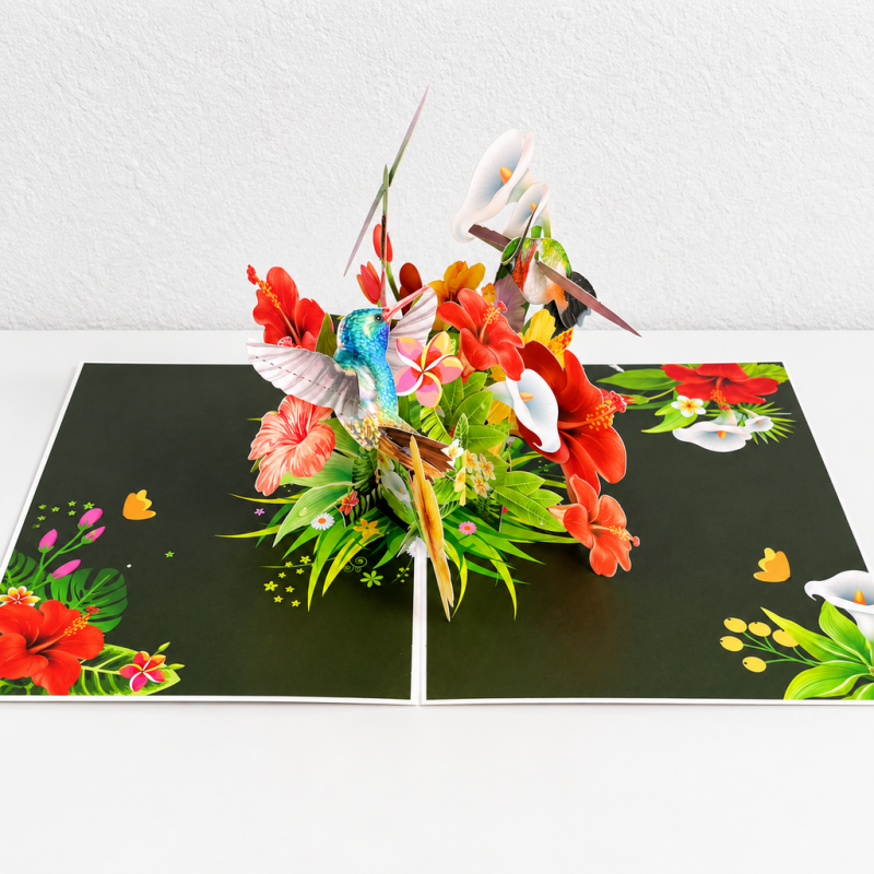 CouldNook Botanical Pop-Up Card - Layered Flowers and Decorative Nature Scenes