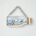 CouldNook Bottle-Shaped Wall Plaque - Coastal Scenes and Beaded Hanging Cord