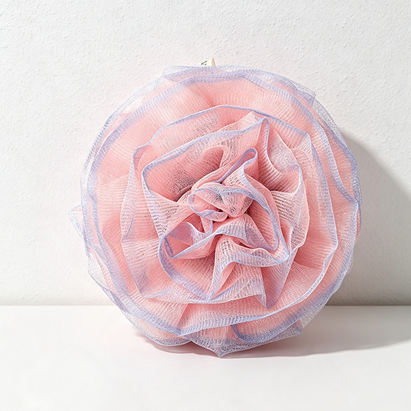 CloudNook Rose Mesh Bath Sponge‑Large Flower Shower Loofah