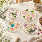 CouldNook Dried Flower Resin Coaster - Round Botanical Table Accent