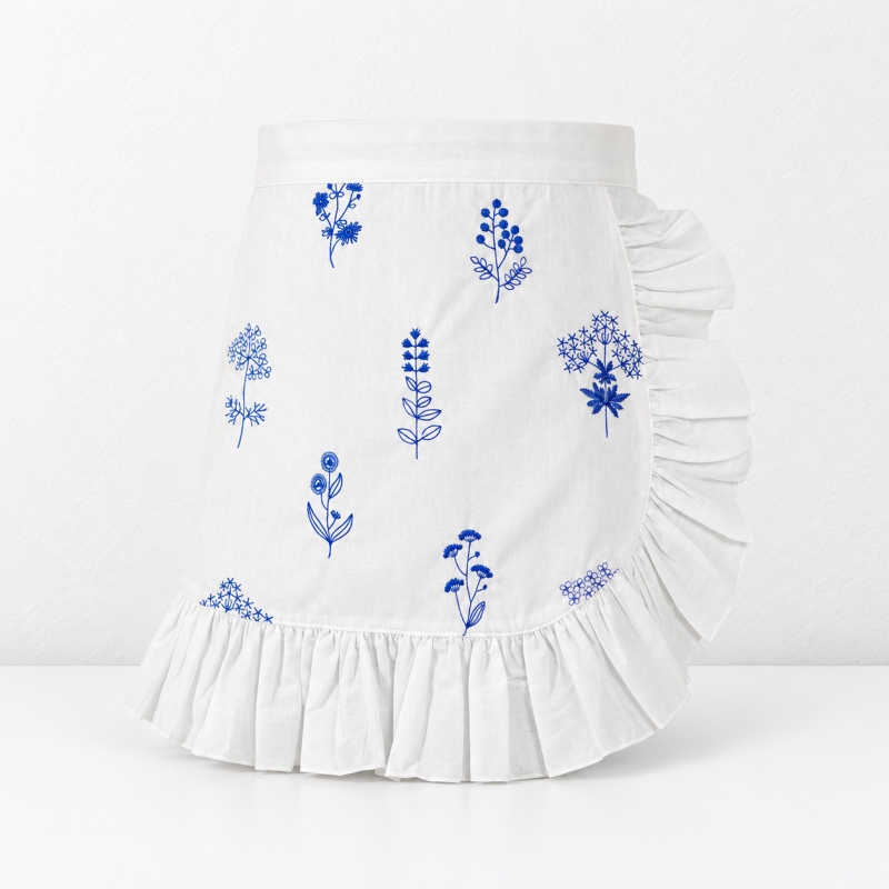 CouldNook Patterned Cooking Apron - Visible Embroidered Detail Kitchen Wear