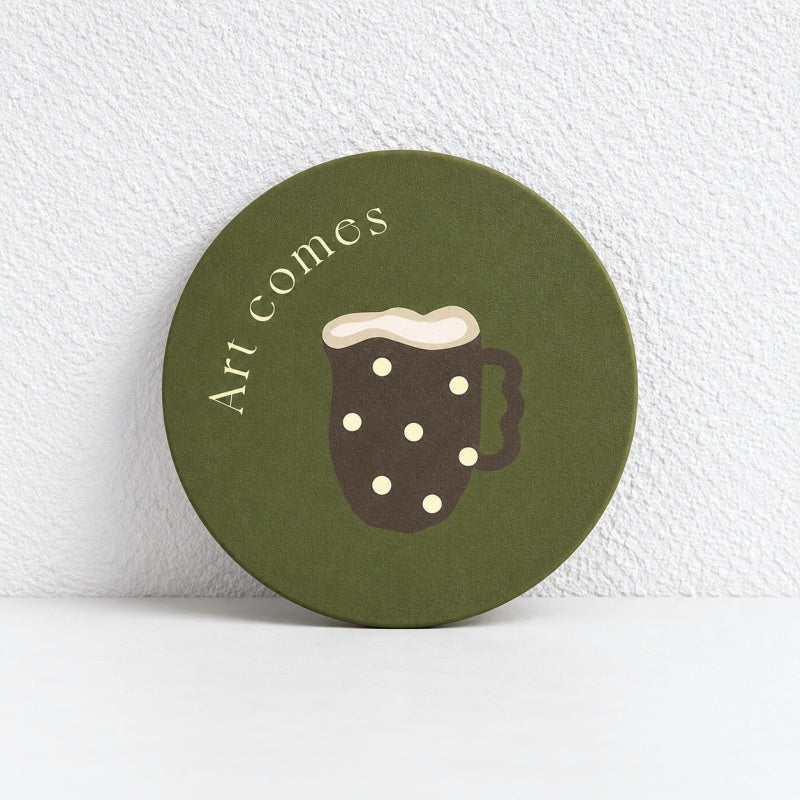 CouldNook Round Patterned Coaster - Gingham and Illustrated Table Designs
