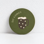CouldNook Round Patterned Coaster - Gingham and Illustrated Table Designs