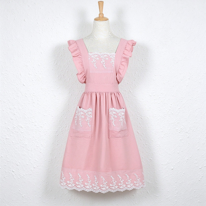 CouldNook Ruffle Strap Apron - Lace or Plain Pockets