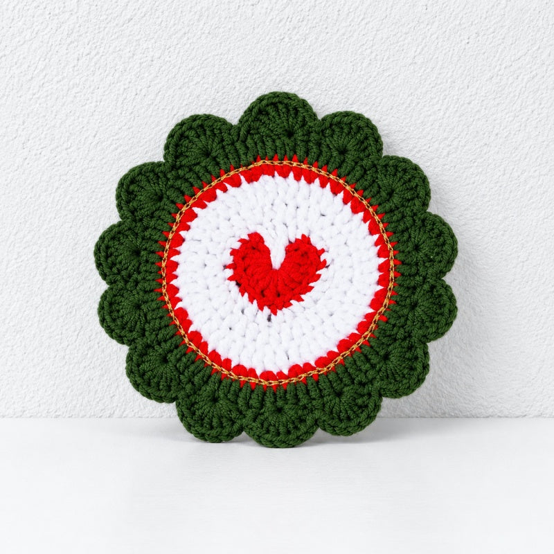 CouldNook Yarn Coaster - Festive Figures and Shaped Cup Accents