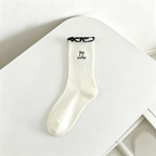 CouldNook Cozy Embroidered Scallop Crew Socks - Everyday Footwear Accent