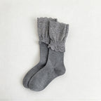 CouldNook Lace Cuff Socks - Wide Floral Trim And Two Lengths