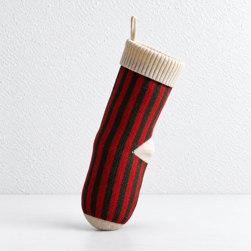 CouldNook Striped Knit Christmas Stocking - Contrasting Cuff