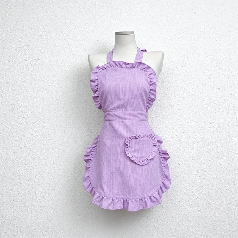 CouldNook Heart Pocket Apron - Corduroy Ruffled Edges