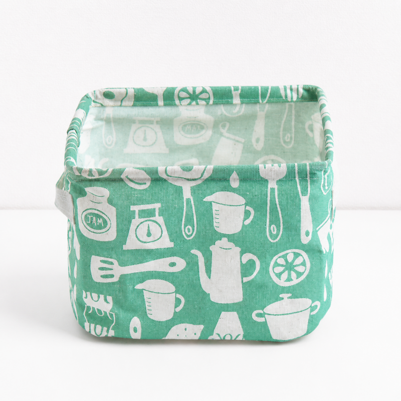 CouldNook Foldable Fabric Storage Basket - Printed Open-Top Designs