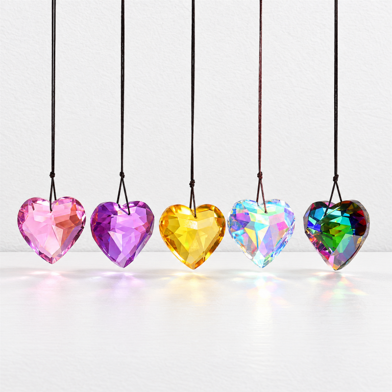 CouldNook Heart Prism Suncatcher - Faceted Crystal Pendant And Hanging Hole