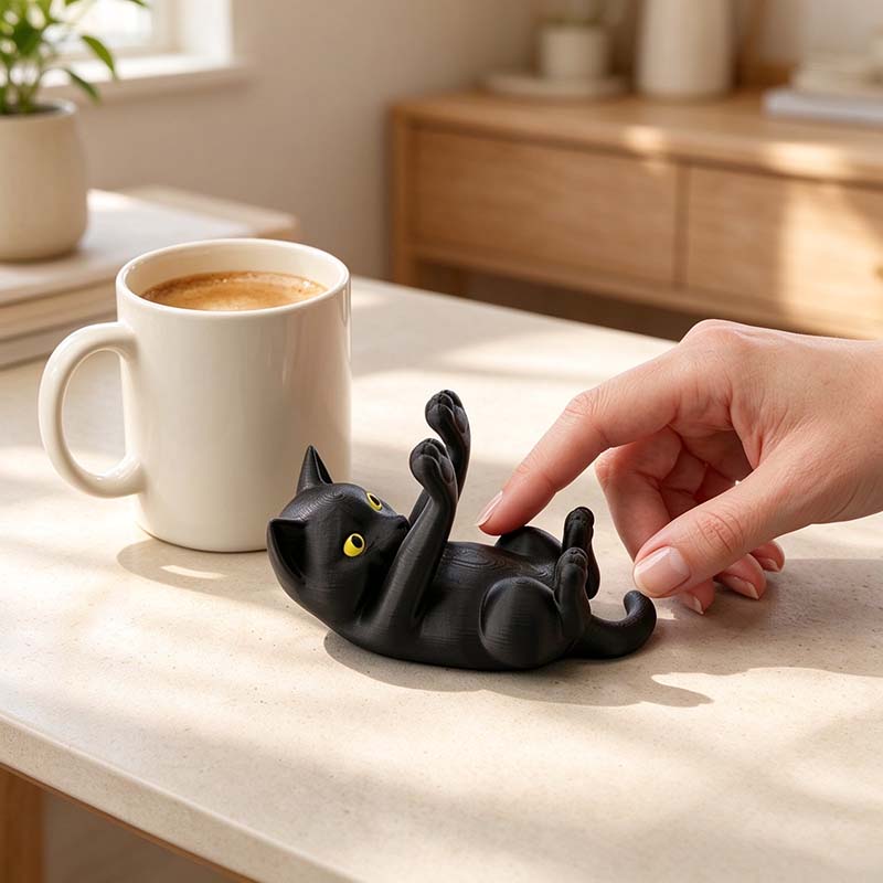 CouldNook Cat Phone Stand - Reclining Raised Paws