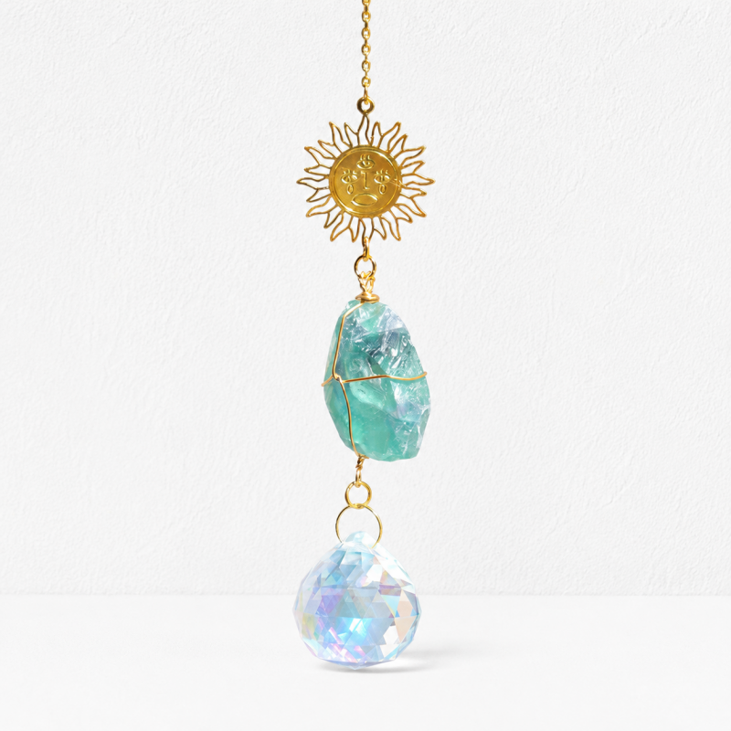 CouldNook Stone Crystal Suncatcher Ornament - Celestial Metal Frames