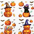 CouldNook Halloween Pumpkin Static Window Clings‑Jack‑O‑Lantern Candy Party Decor