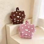 CouldNook Polka Dot Flap Makeup Pouch - Heart Fastener And Top Ring