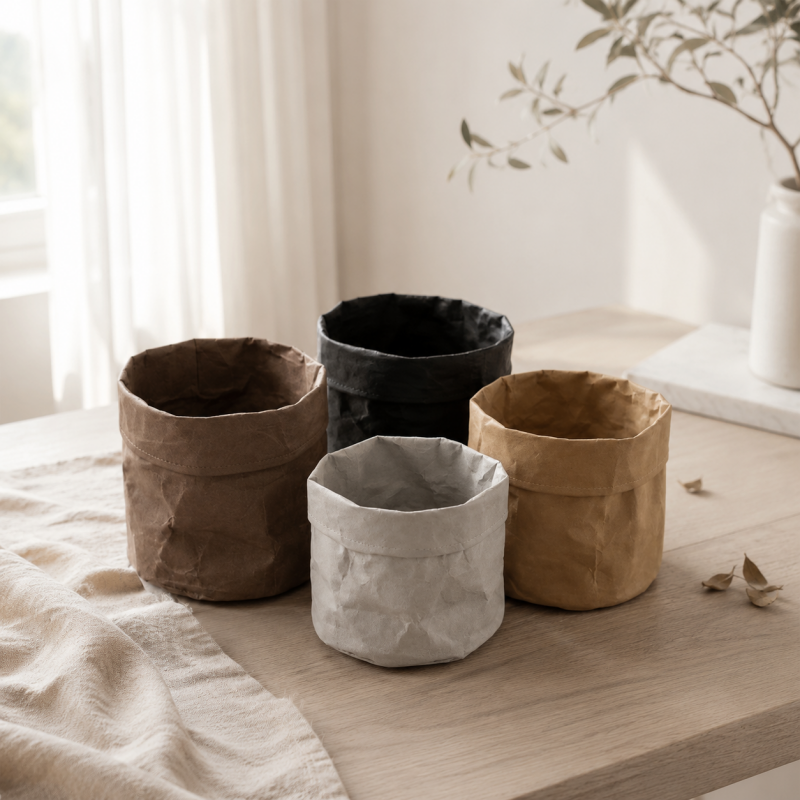 CouldNook Washable Paper Storage Basket - Folded Open Top