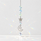 CouldNook Celestial Suncatcher - Silver-Toned Motifs and Linked Faceted Decorations