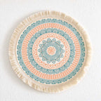 CouldNook Mandala Fringed Table Mat - Round Print