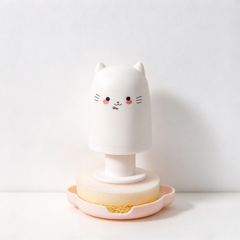 CouldNook Cat Dish Brush - Rounded Handle And Replaceable Circular Head