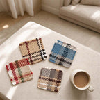 CouldNook Check Woven Table Mat - Fringed Edges