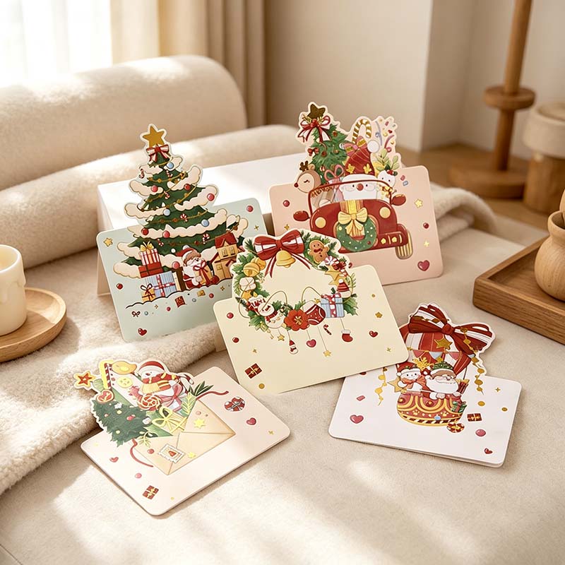 CouldNook Christmas Greeting Card - Shaped Holiday Scenes And Foil Accents
