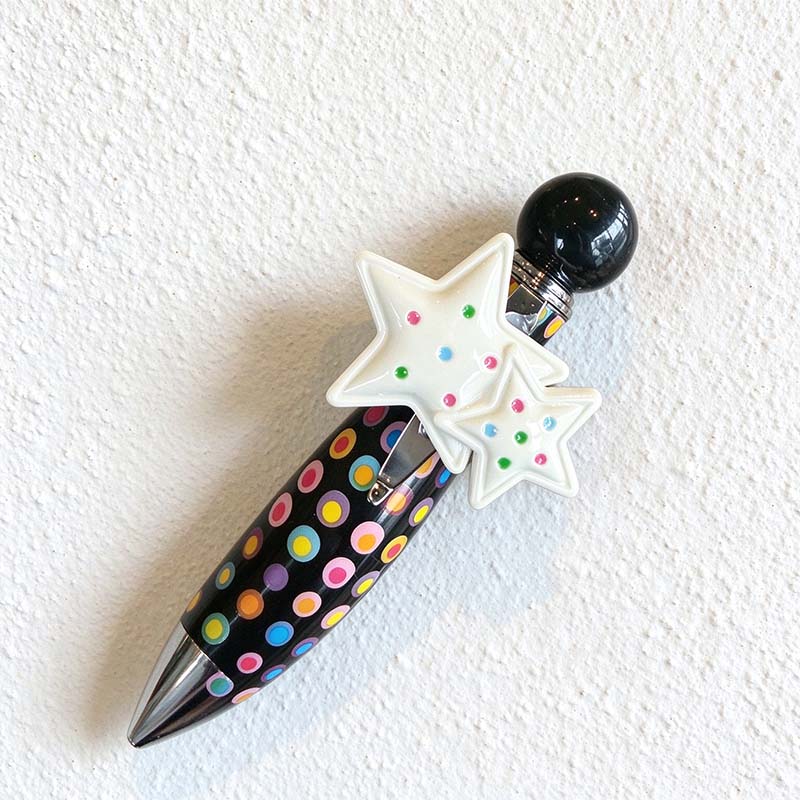 CouldNook Star Ballpoint Pen - Paired Star Accent And Dotted Barrel